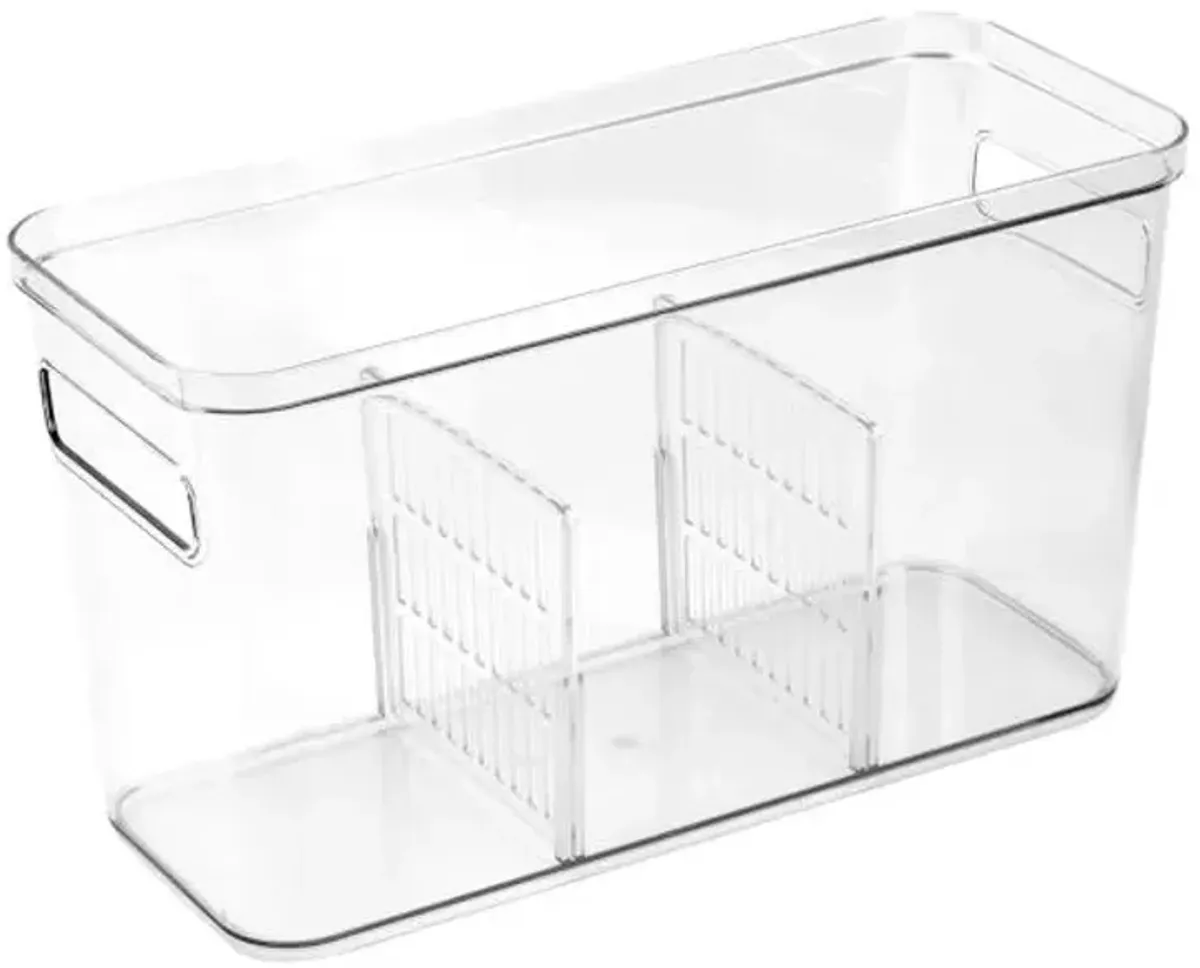 Divided Clear Crisp Bin, 6x14
