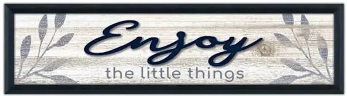 Framed Enjoy The Little Things Textured Wall Sign, 8x30