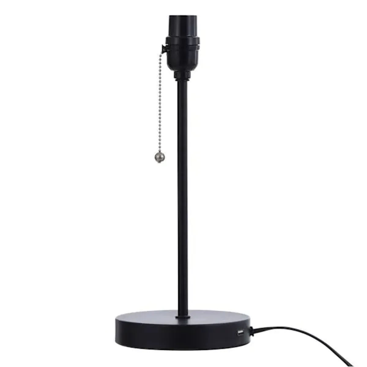 Black Metal Task Lamp Base with USB Port, 14"