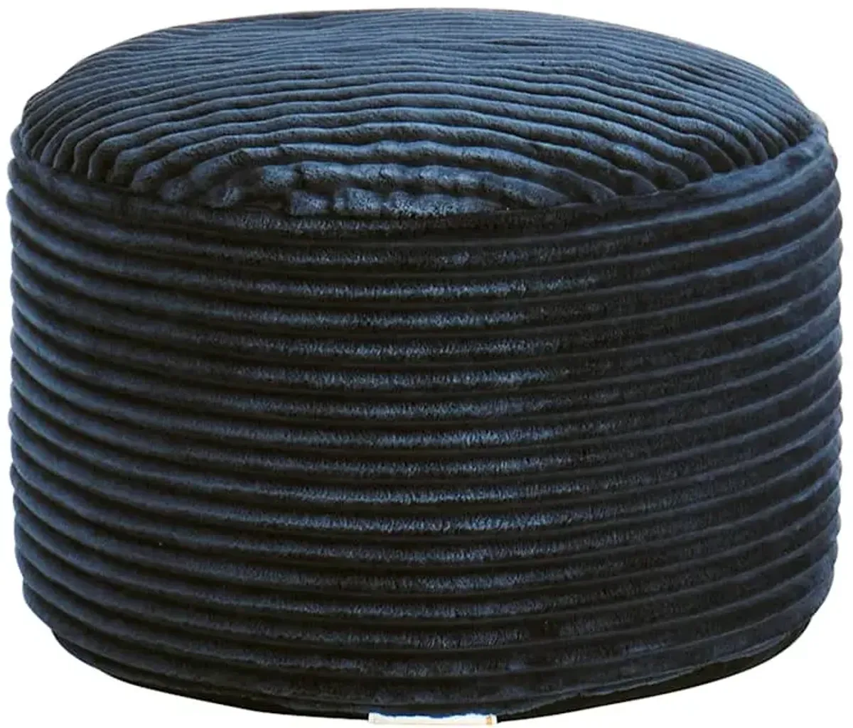 Ridgecrest Blue Plush Pouf, 20"