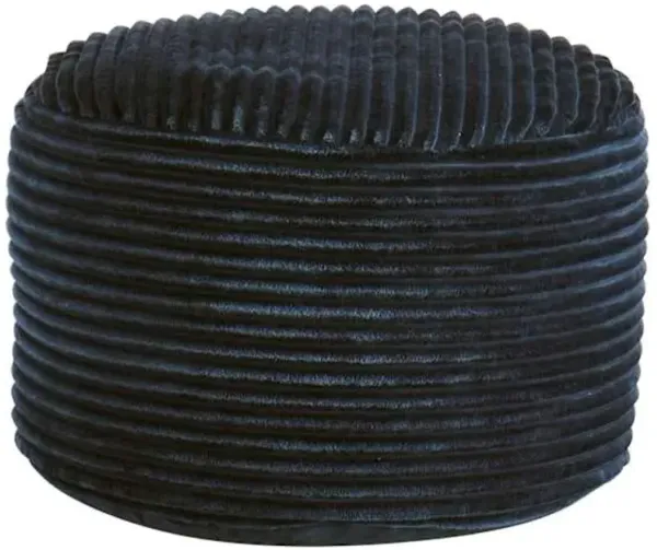 Ridgecrest Blue Plush Pouf, 20"