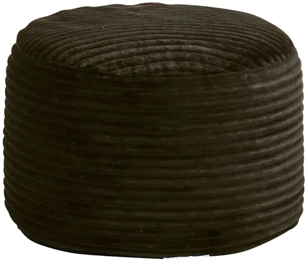 Ridgecrest Charcoal Grey Plush Pouf, 20"