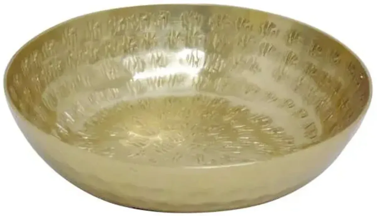 Gold Embossed & Hammered Aluminum Bowl, 6"