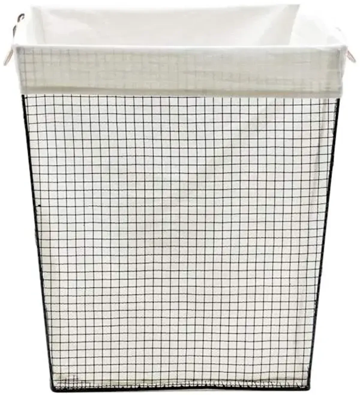 Metal Wire Laundry Hamper, Black & Gold