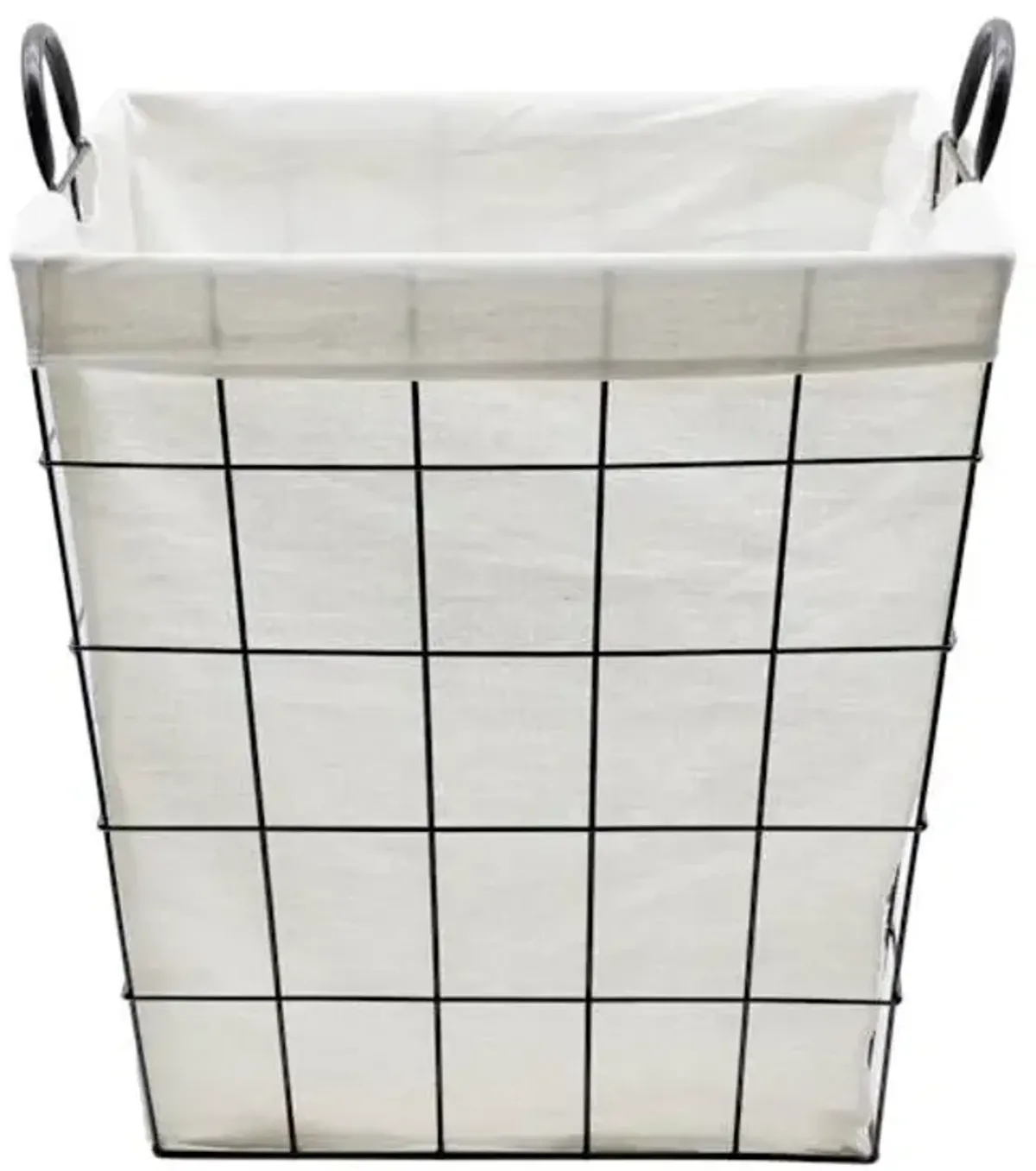 Metal Wire Laundry Hamper, Black