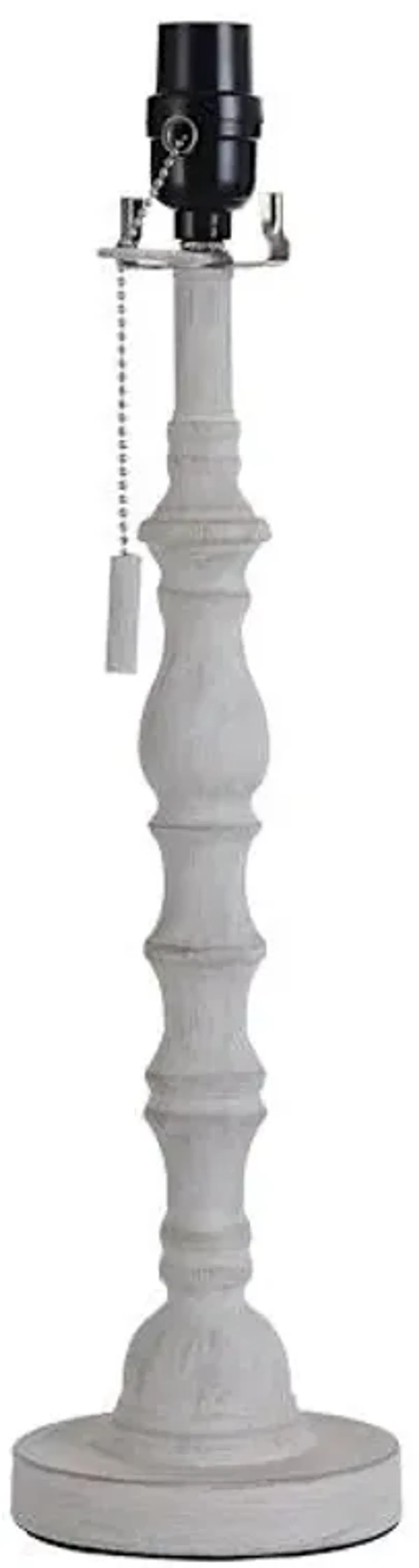 White Turned Leg Buffet Medium Table Lamp Base, 20"