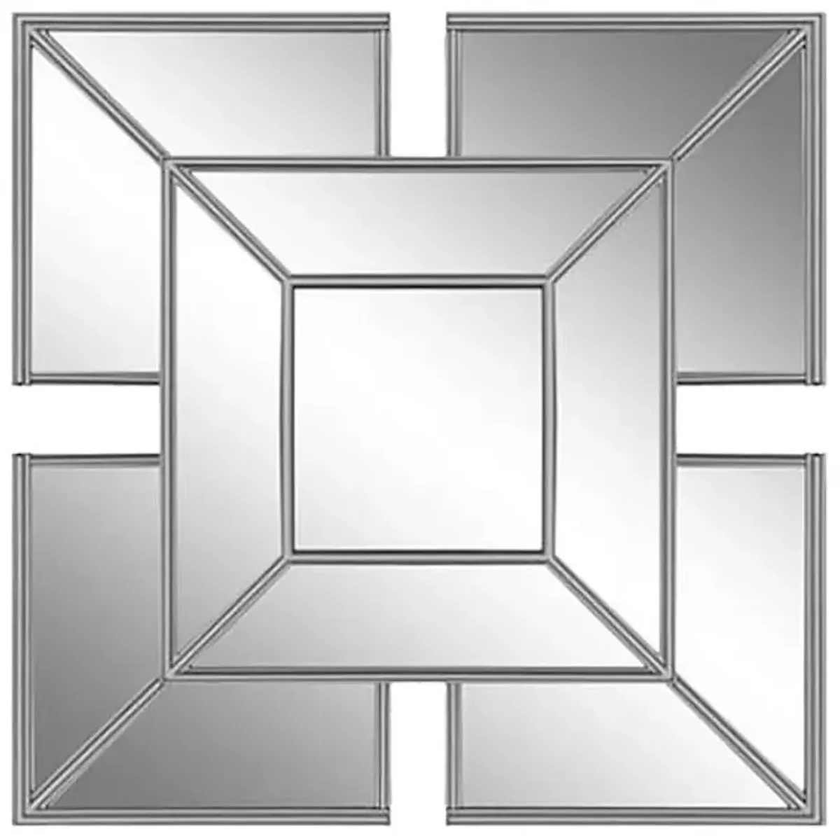 Silver Framed Accent Wall Mirror, 16x16