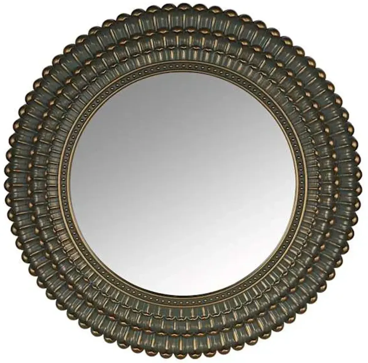Gold Scalloped Framed Round Wall Mirror, 22"