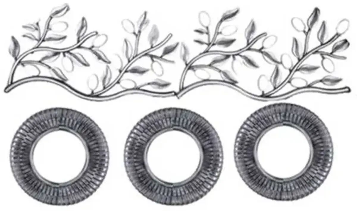 5-Piece Metallic Framed Round Wall Mirror Set, 10"