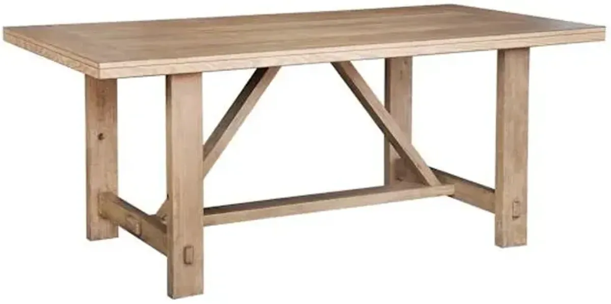 Massena Natural Wooden Dining Table, 72"