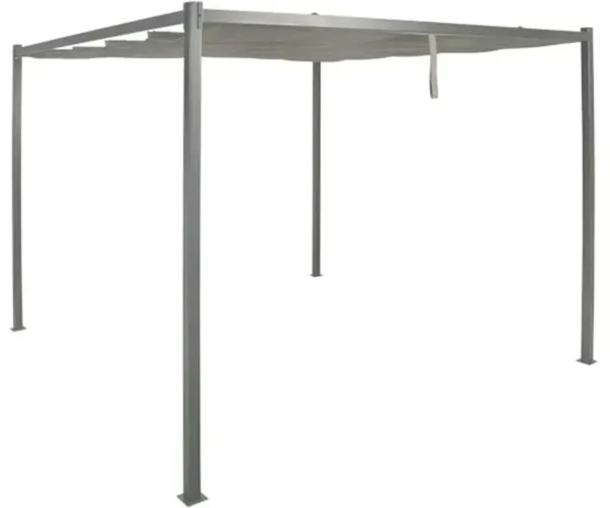 Crosby St. Steel Retractable Roof Outdoor Pergola, 10'