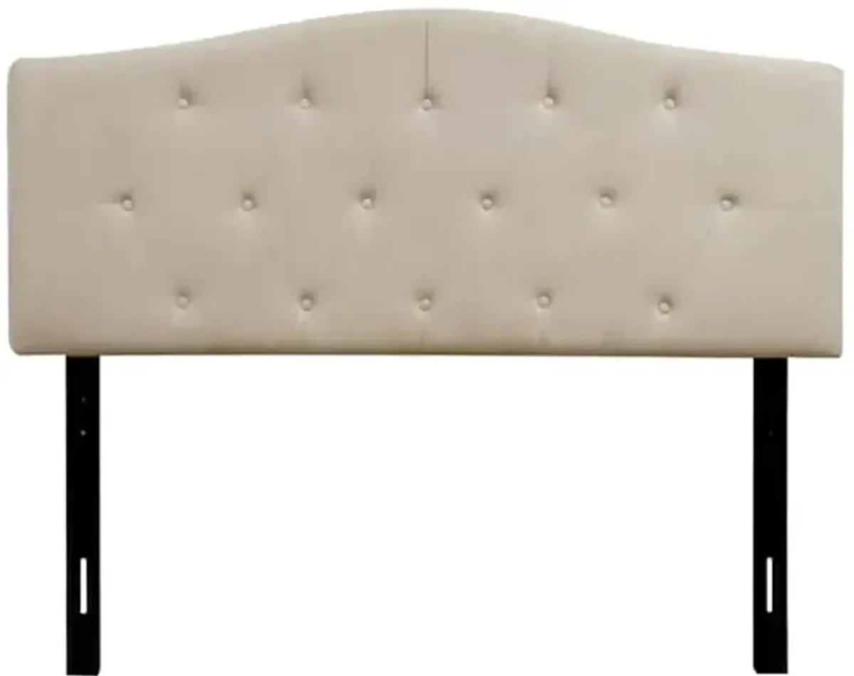 Honeybloom Kane Beige Tufted Headboard, Queen