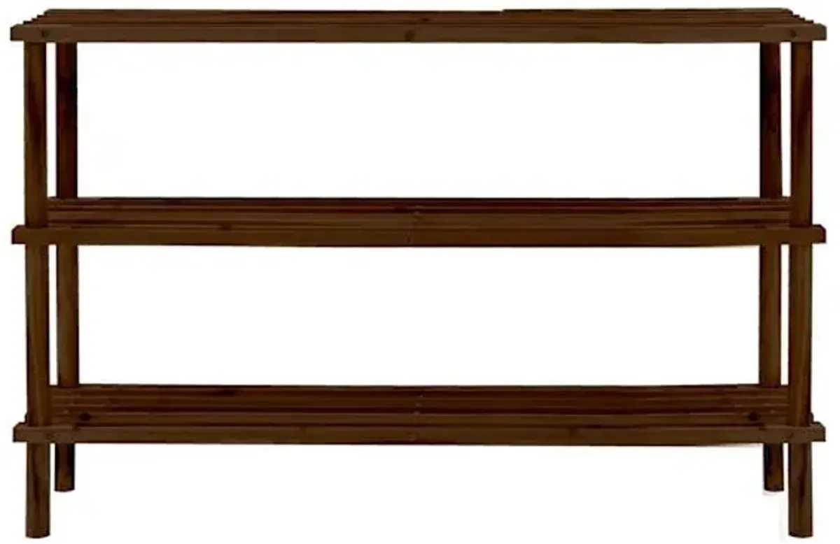 3-Tier Wooden Shoe Rack, Espresso Brown