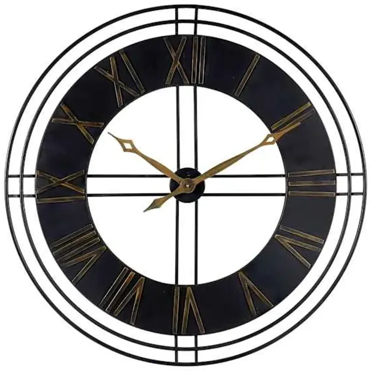 Crosby St. Black Metal Round Wall Clock, 36"