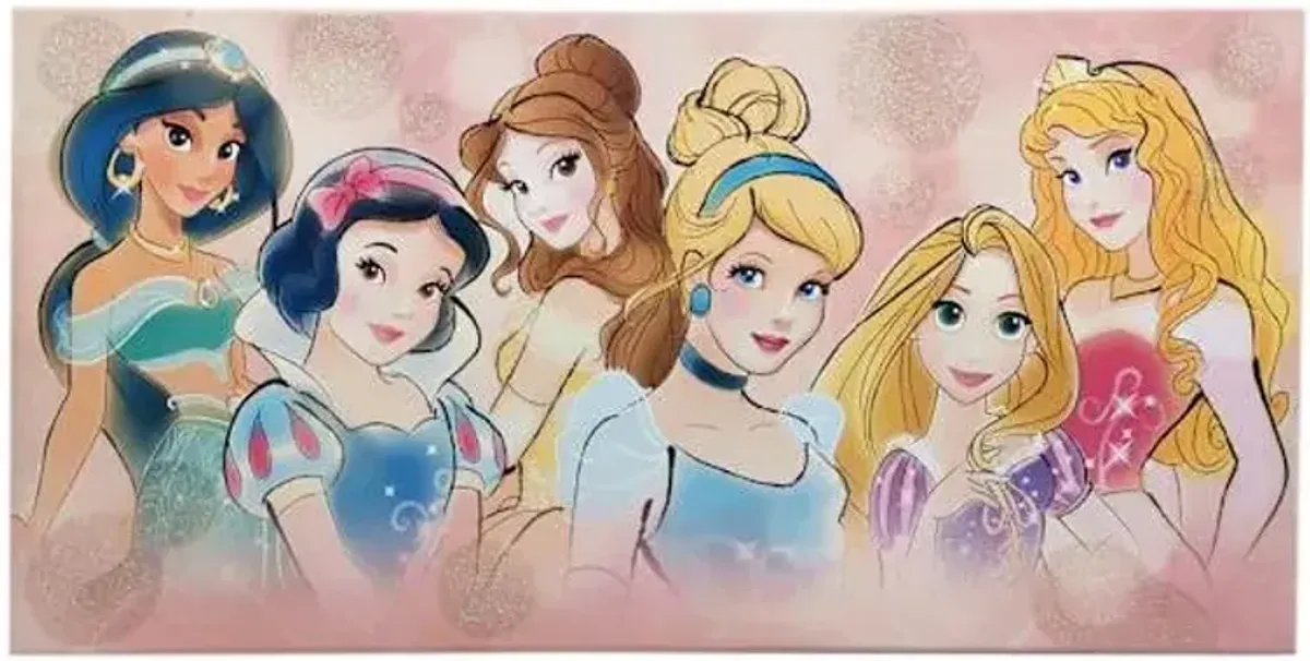 Disney Princess Glittered Canvas Wall Art, 12x24