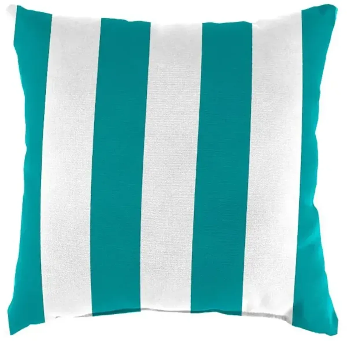 Turquoise Awning Striped Square Outdoor Throw Pillow, 16"