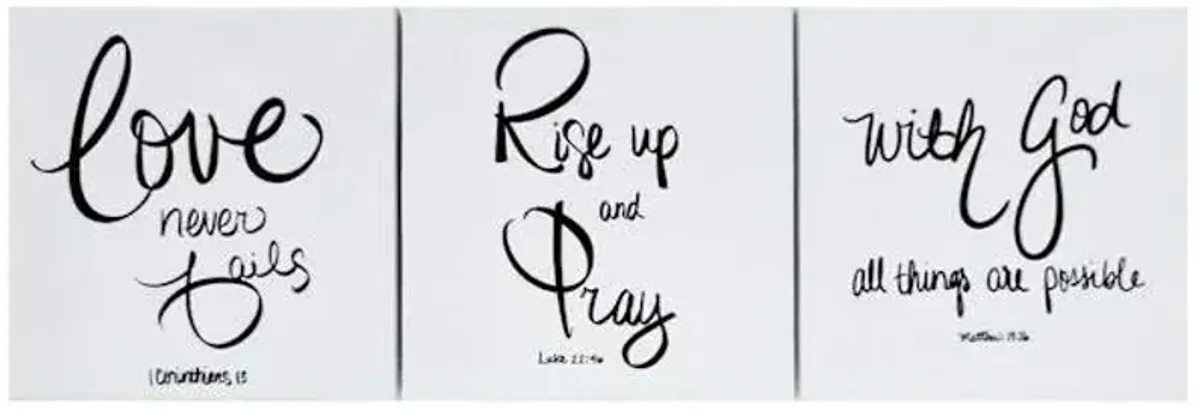 3-Piece Scripture Canvas Wall Sign Set, 6"
