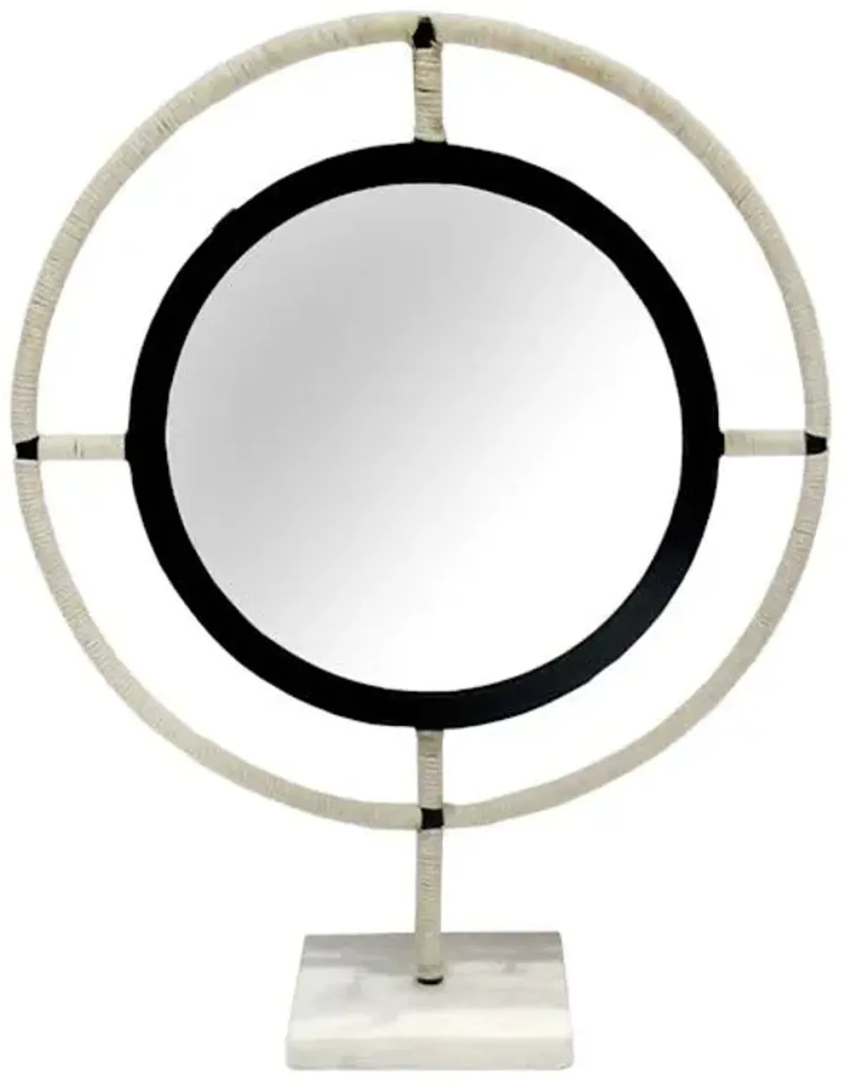 Round Woven Table Mirror, 14"