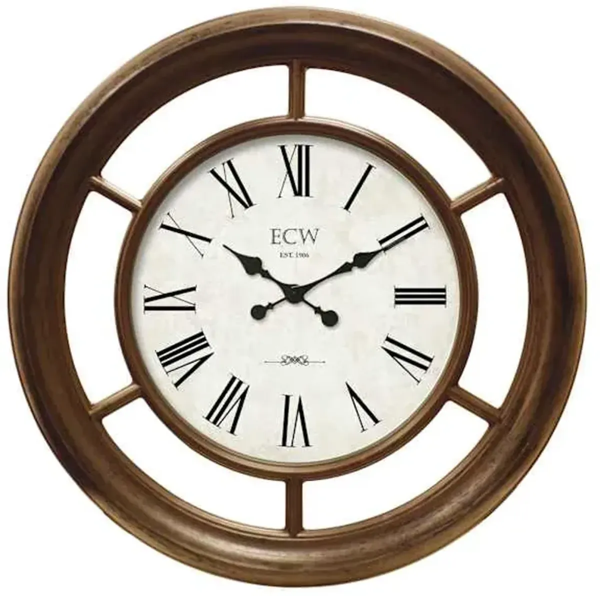 Brown Round Wall Clock, 22"