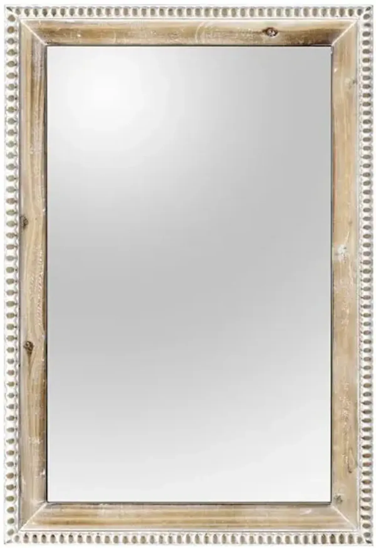 Beaded Wood Framed Rectangle Wall Mirror, 20x30