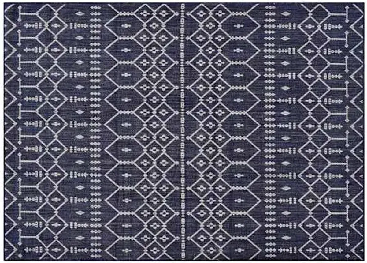 (E307) Navy Collector Design Sisal Indoor & Outdoor Accent Rug, 2x3