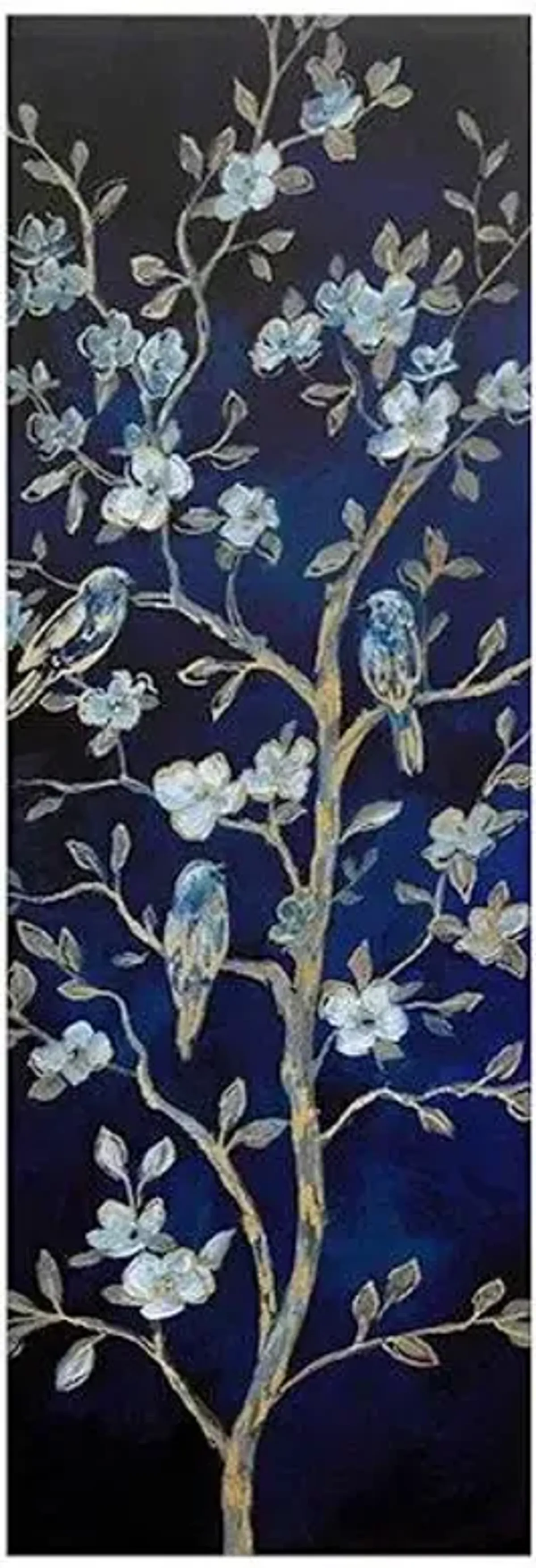 Indigo Spring Canvas Wall Art, 12x36