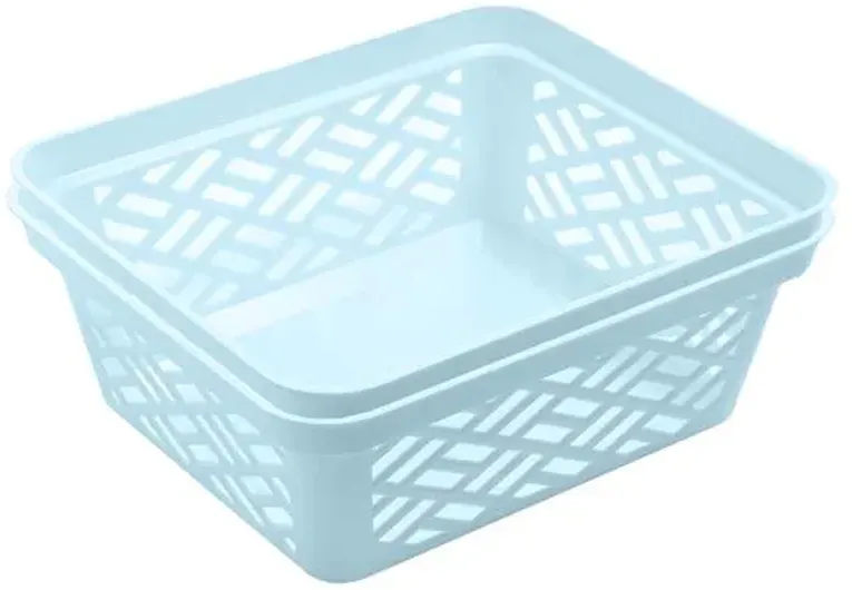 2-Pack Blue Brickor Stacking Basket, Small