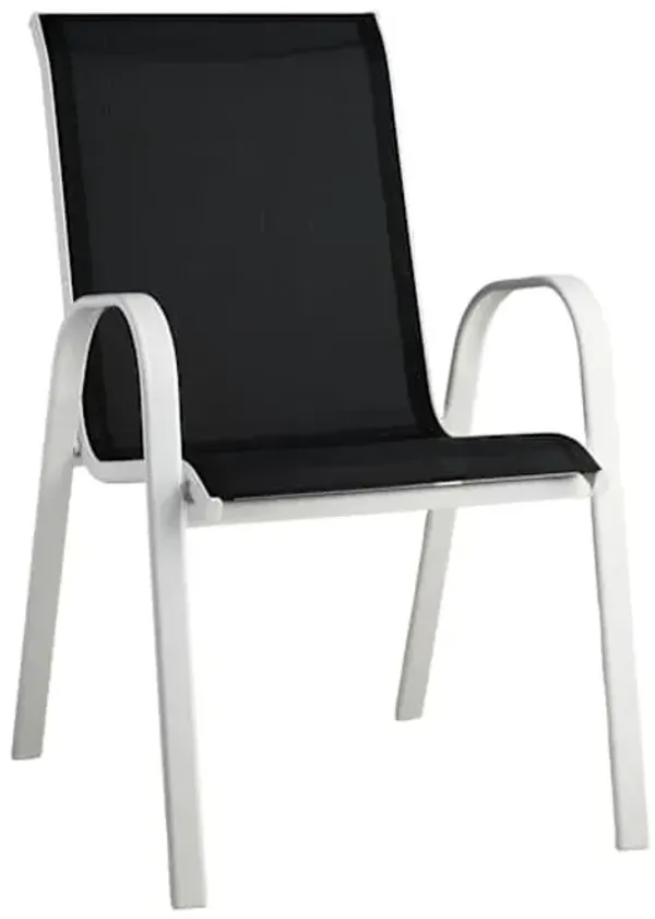 Stackable Sling Patio Chair, Black & White