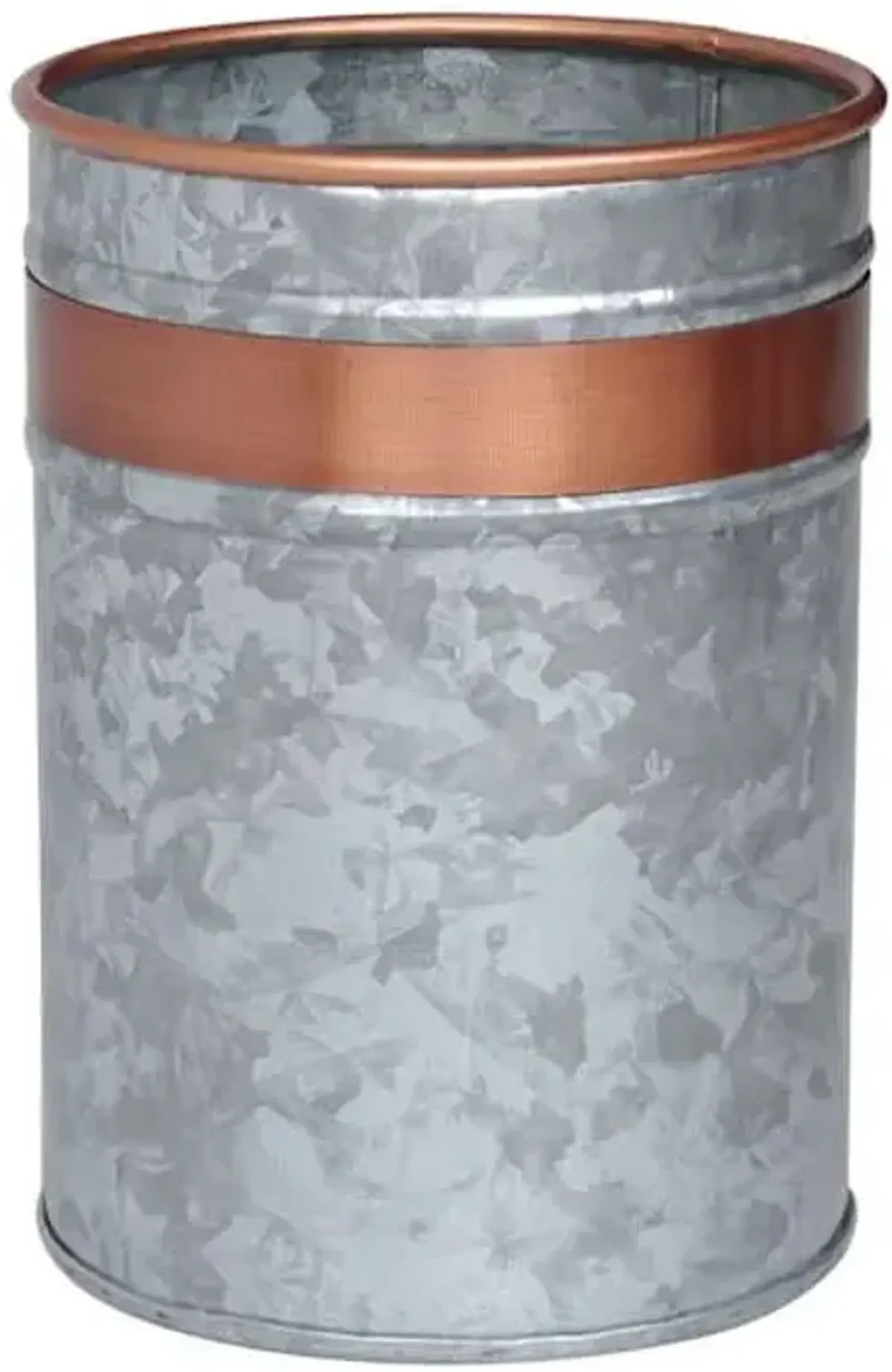 Galvanized Metal & Copper Utensil Crock, 5x7