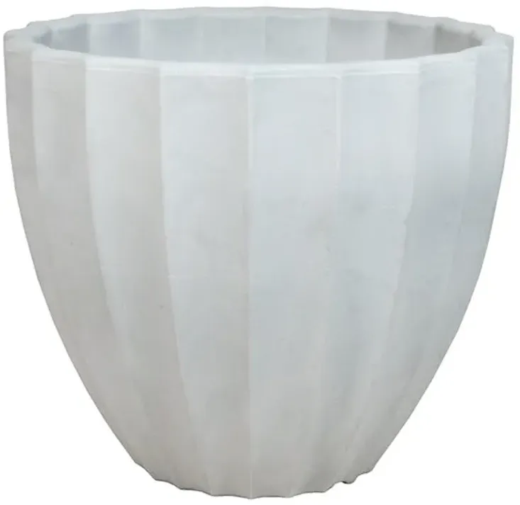 Grey Scalloped Decorative Outdoor Planter, Small