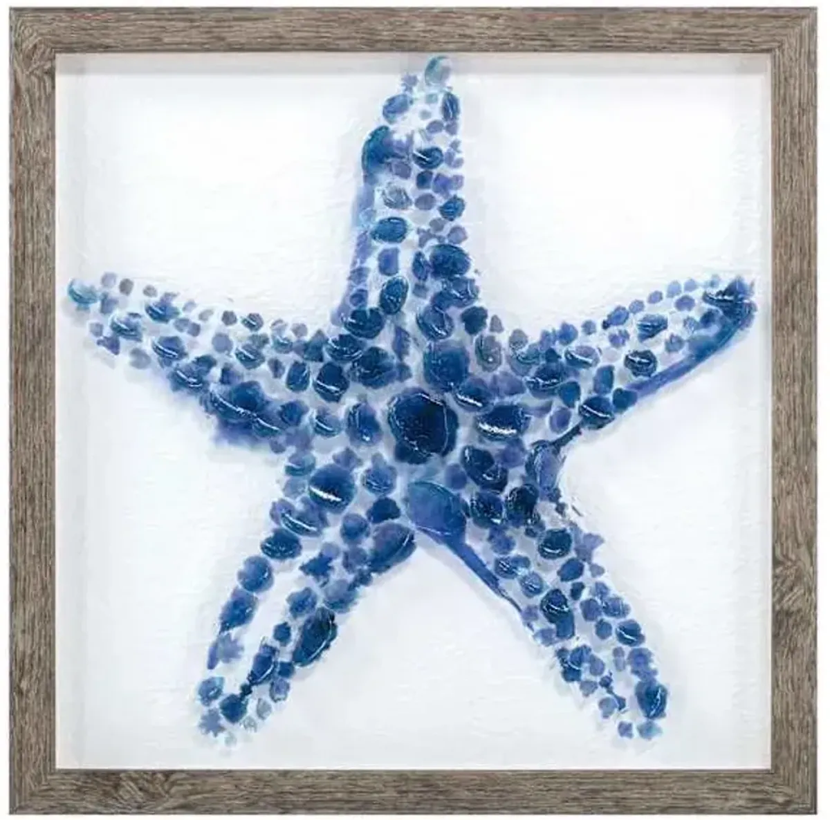 Ty Pennington Framed Blue Starfish Textured Canvas Wall Art, 13"