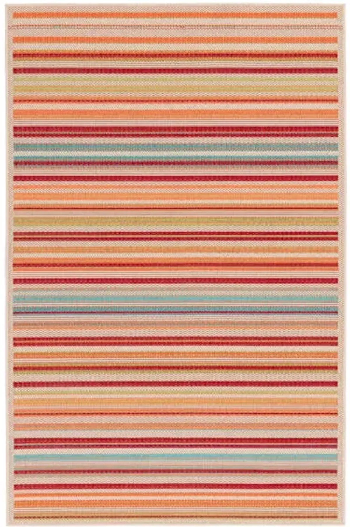 (E309) Scope Multicolor Striped Woven Indoor & Outdoor Accent Rug, 3x5