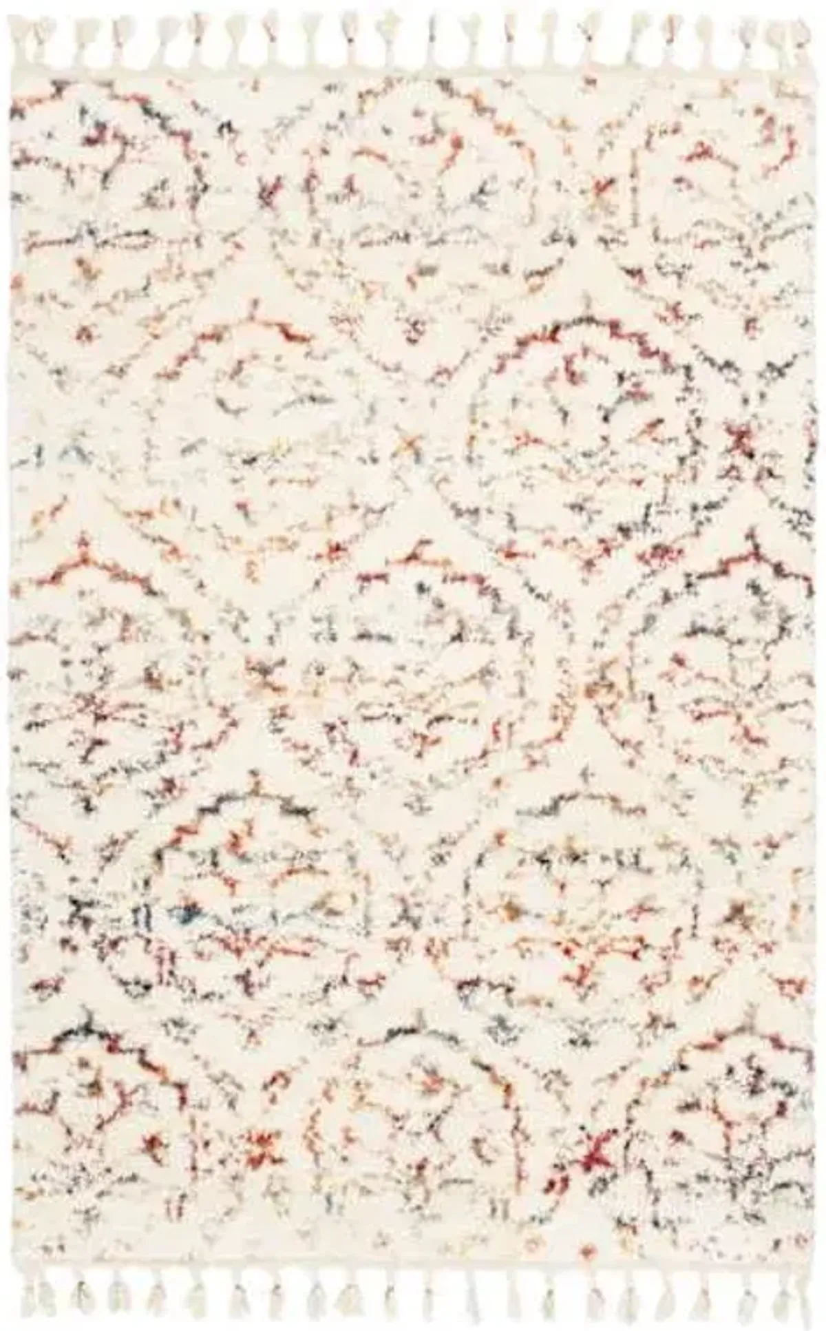 (C169) Found & Fable Ogon Medallion Woven Fringe Shag Area Rug, 8x10