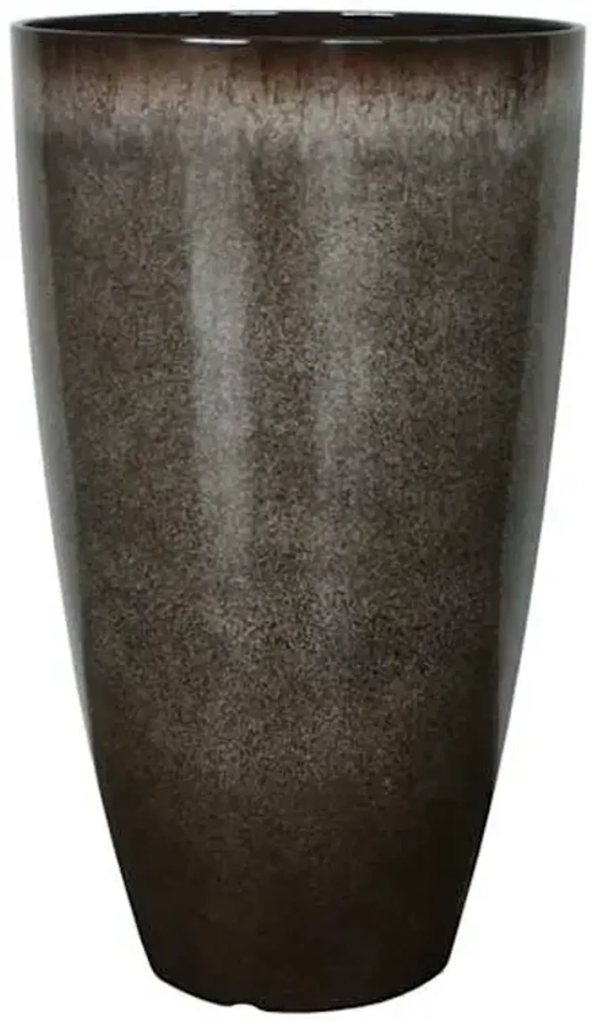 Tall Mottled Brown Egg-Shaped Outdoor Planter, Medium