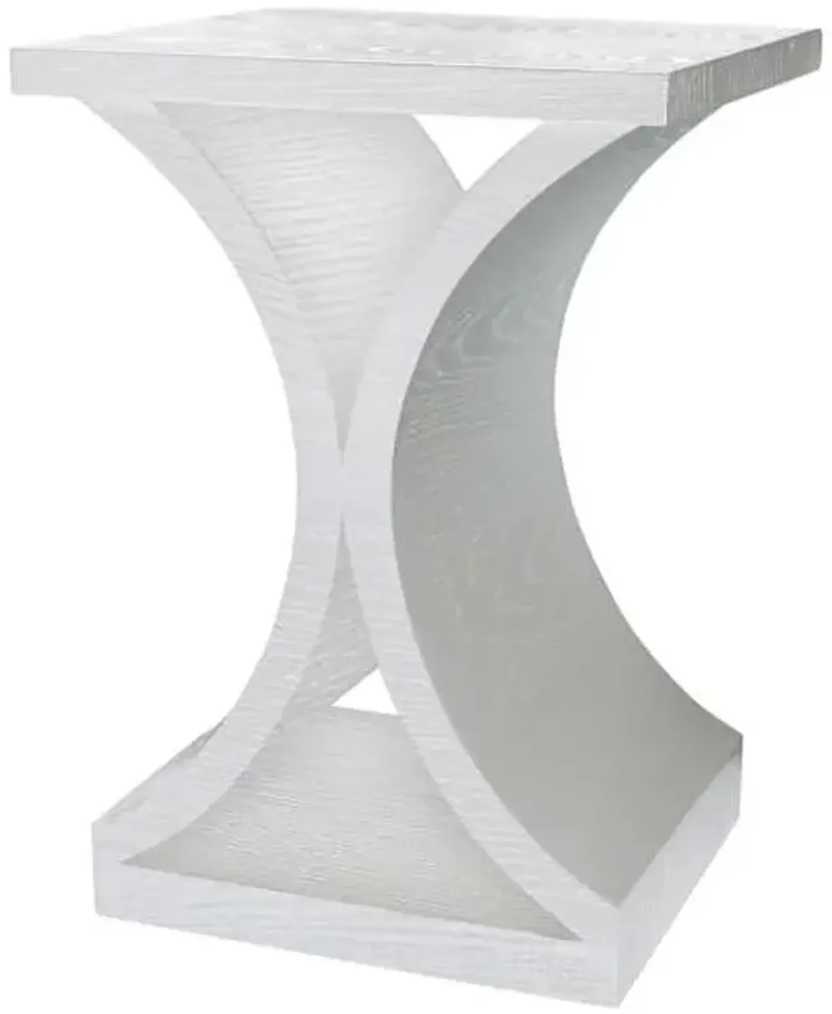 Greenwich Curved End Table, White