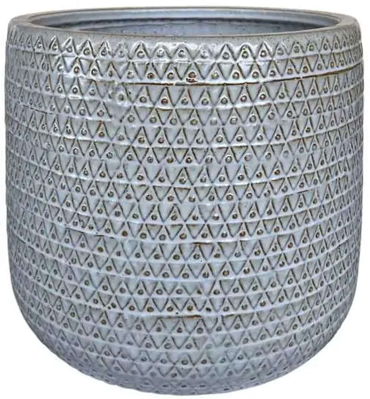 Isis White Ceramic Outdoor Planter, Medium