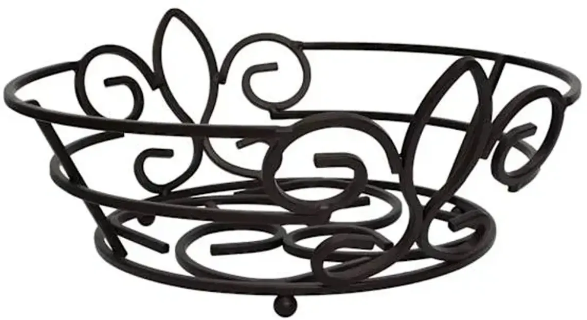 Black Metal Fleur-de-Lis Fruit Bowl