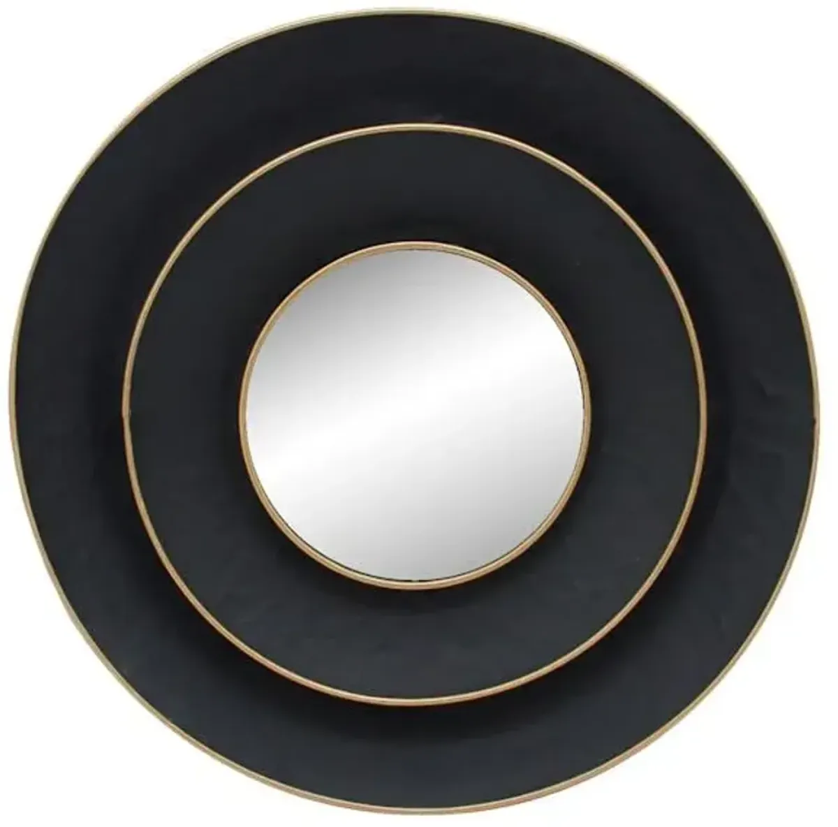 Black Framed Round Wall Mirror, 27"