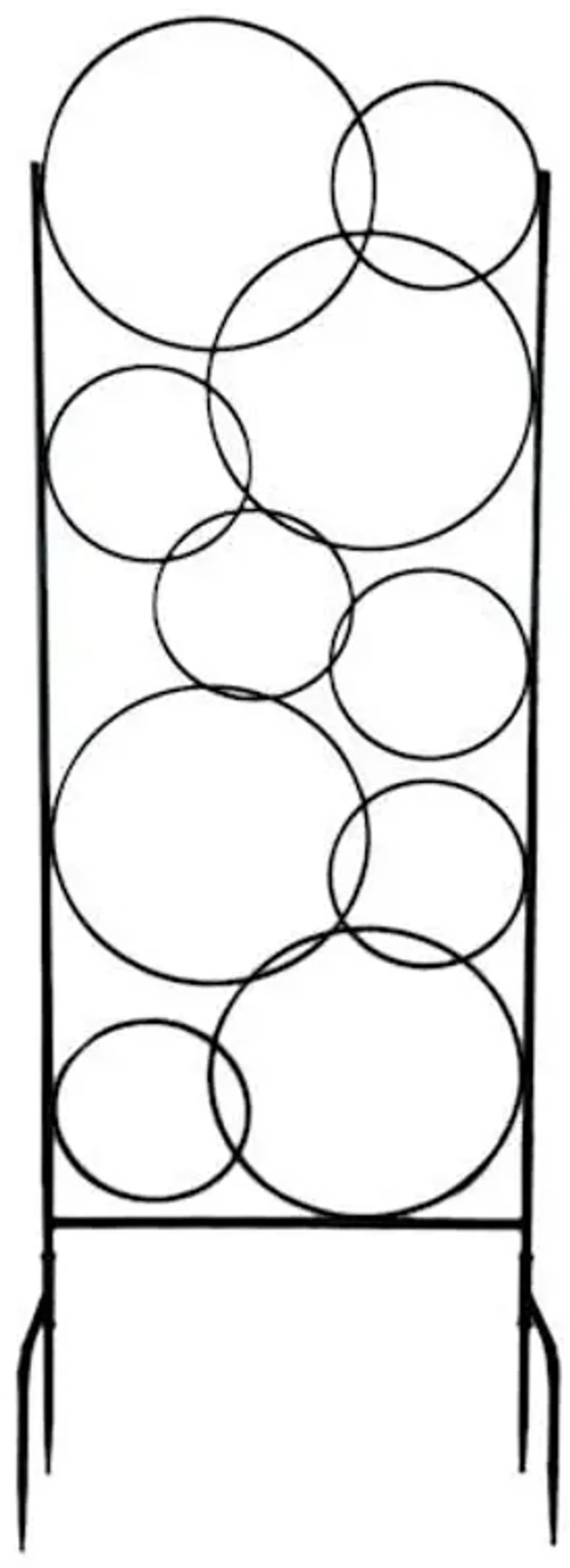 Black Metal Circles Outdoor Trellis, 60"