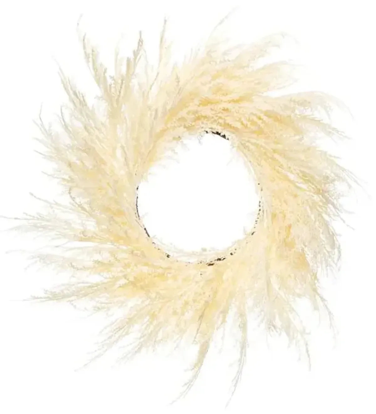 White Pampas Grass Wreath, 30"