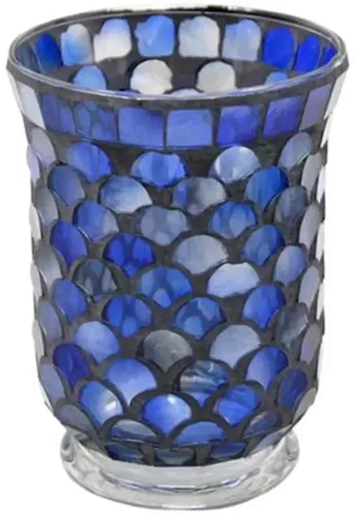 Blue Mosaic Votive Candle Holder, 6"