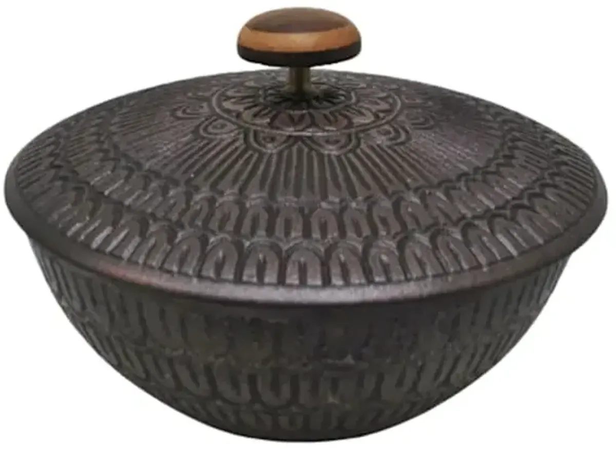 Tracey Boyd Textured Round Box Decor, 7"