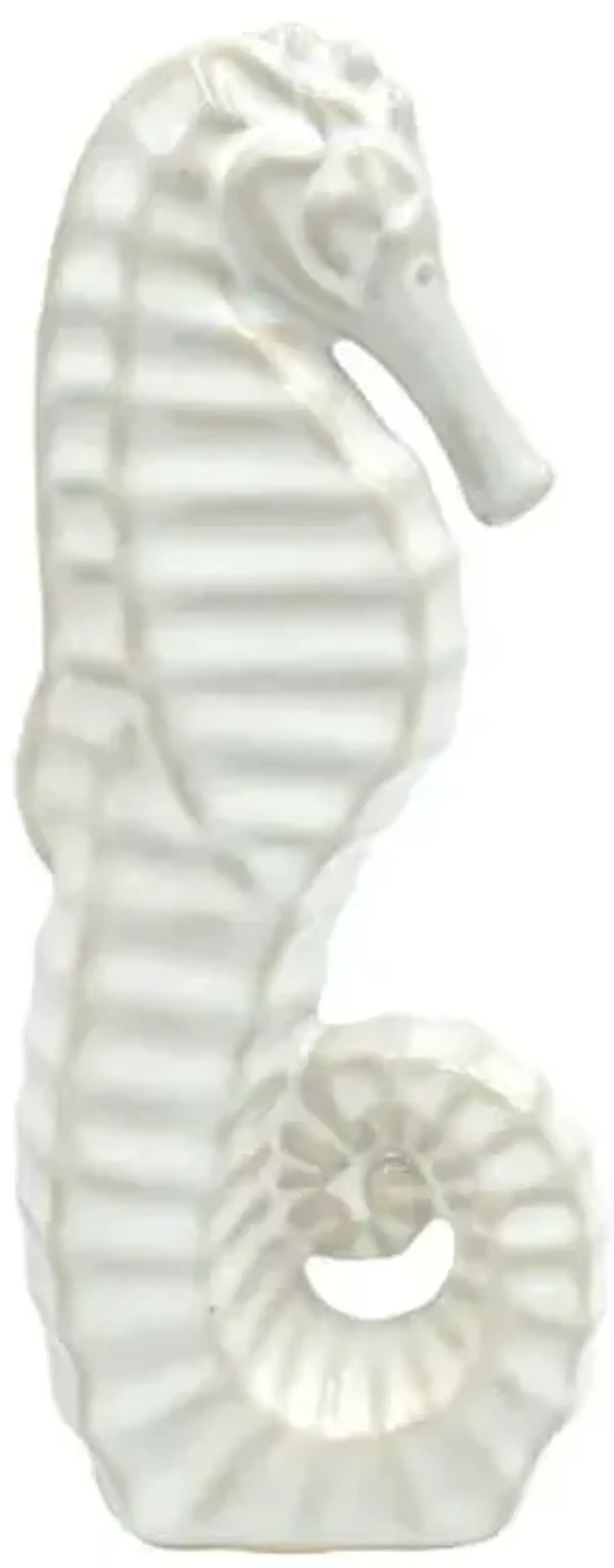 White Ceramic Seahorse, 7"