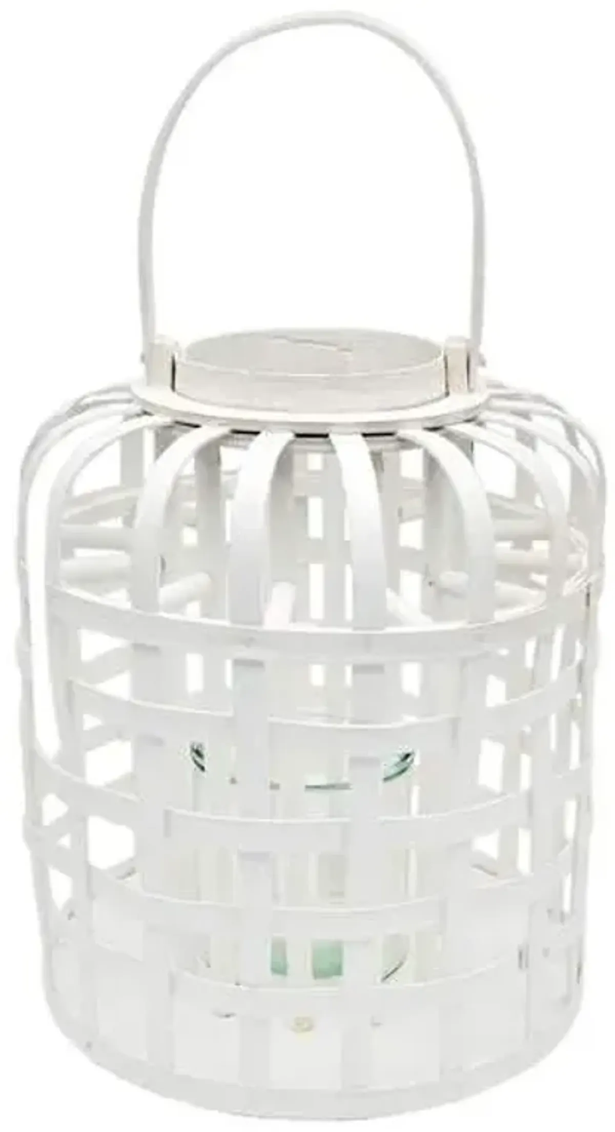 White Wood Lantern, 14"