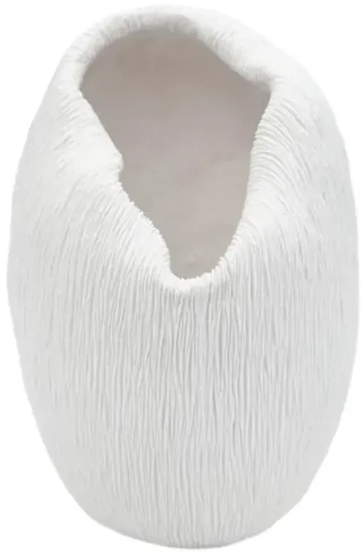 White Resin Vase, 10.5"