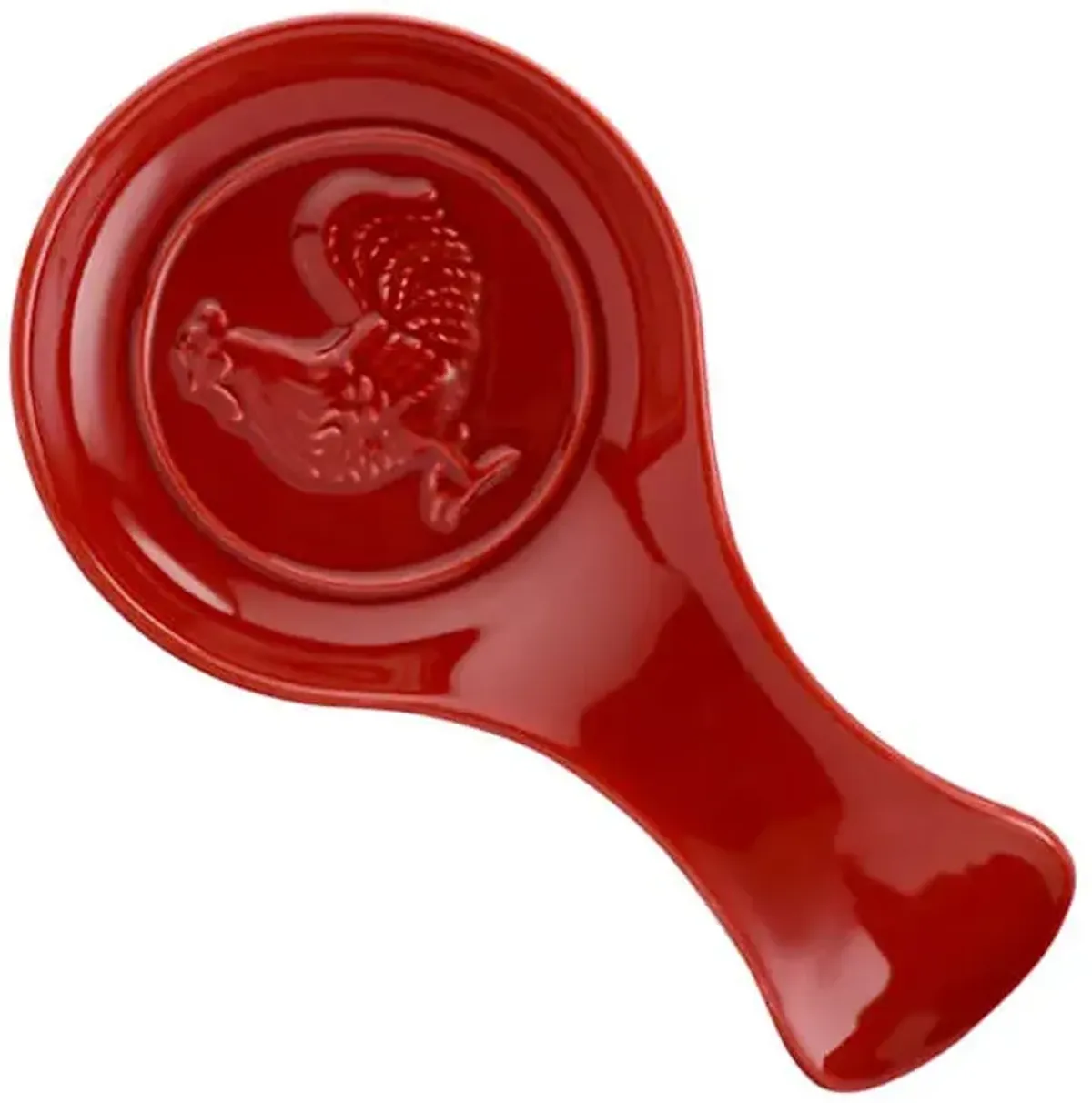 Red Ceramic Rooster Spoon Rest