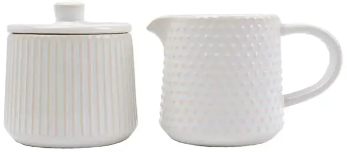 Pasadena Sugar Creamer Set, White