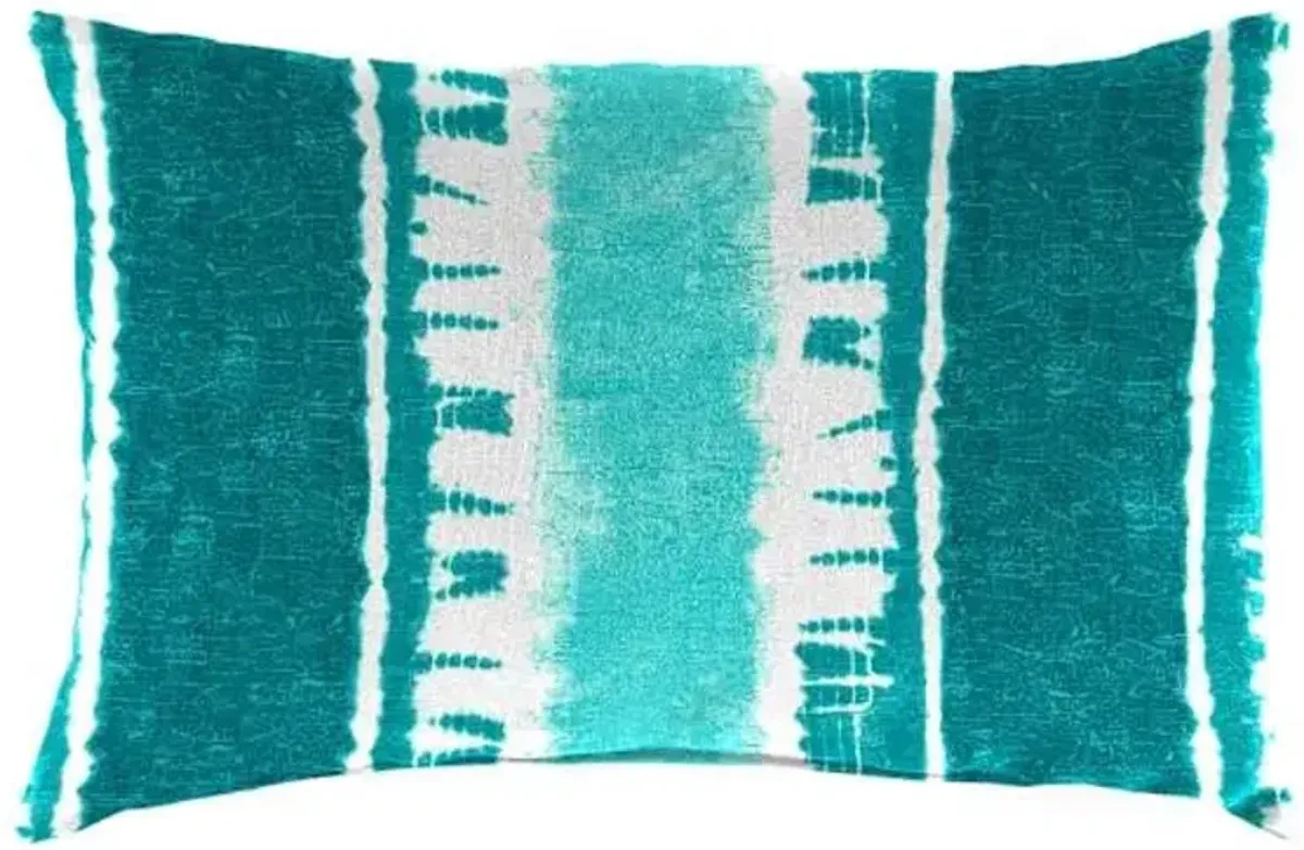 Sheila Turquoise Lumbar Outdoor Throw Pillow, 14x20