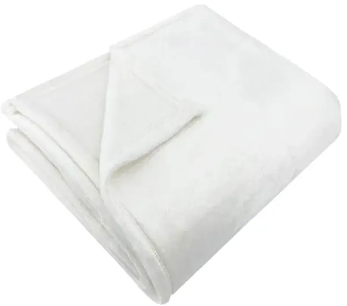 White Plush Bed Blanket, Full/Queen