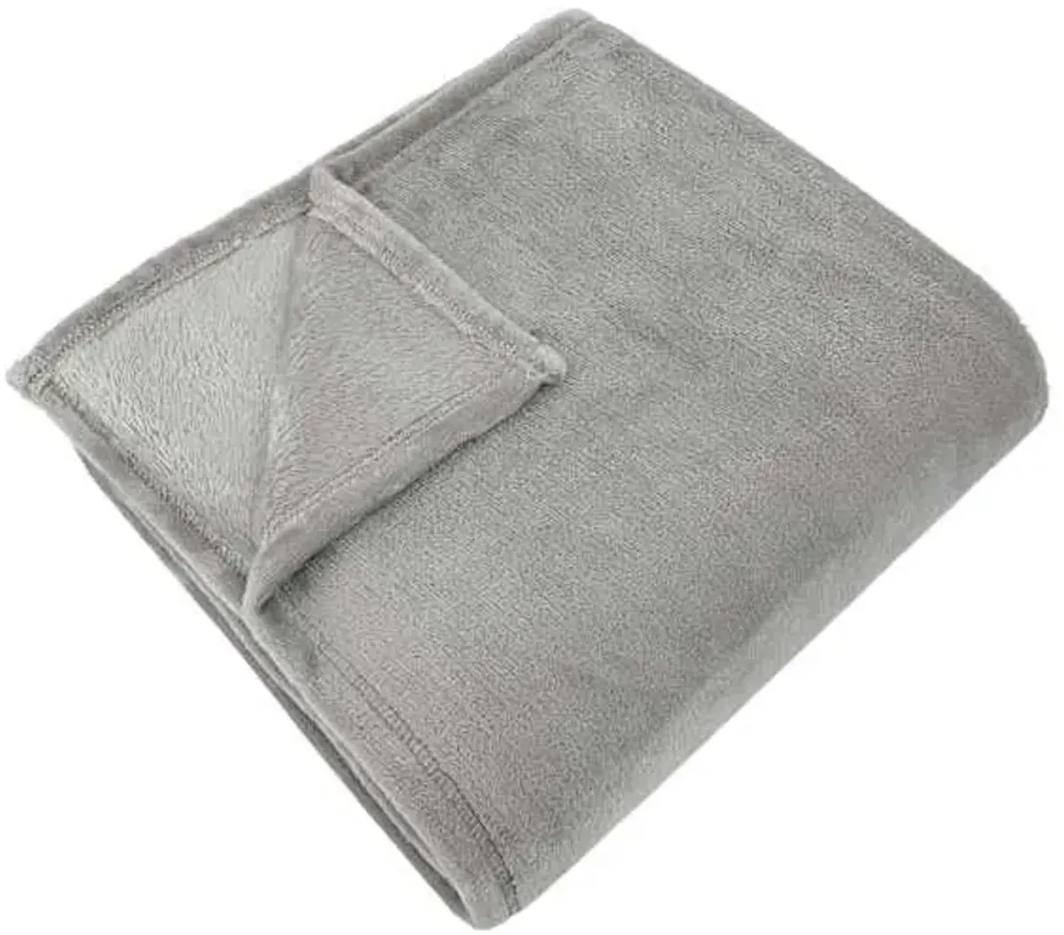 Light Grey Plush Bed Blanket, King